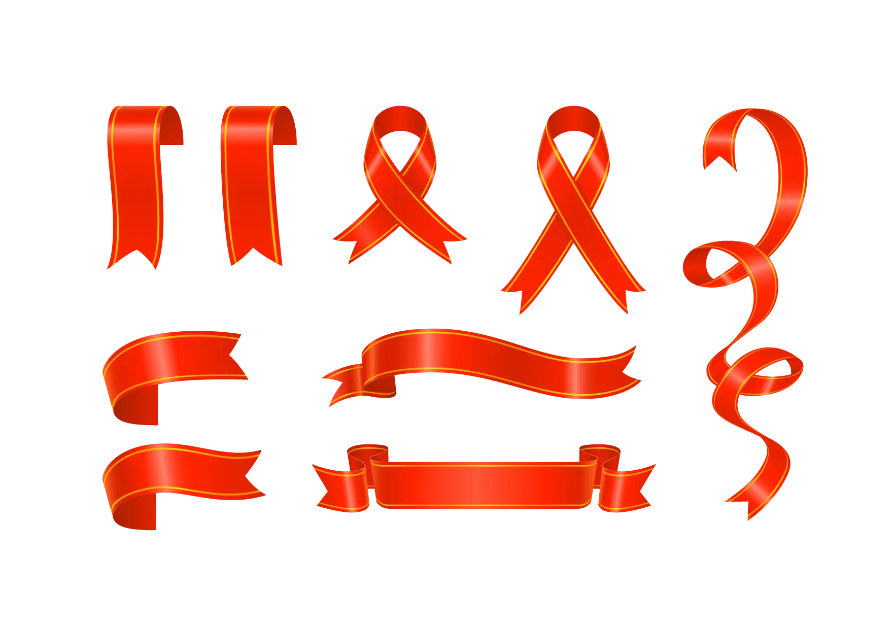 Collection of Red Ribbons and Designs