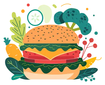 Colorful Vegetarian Burger with Fresh Vegetables