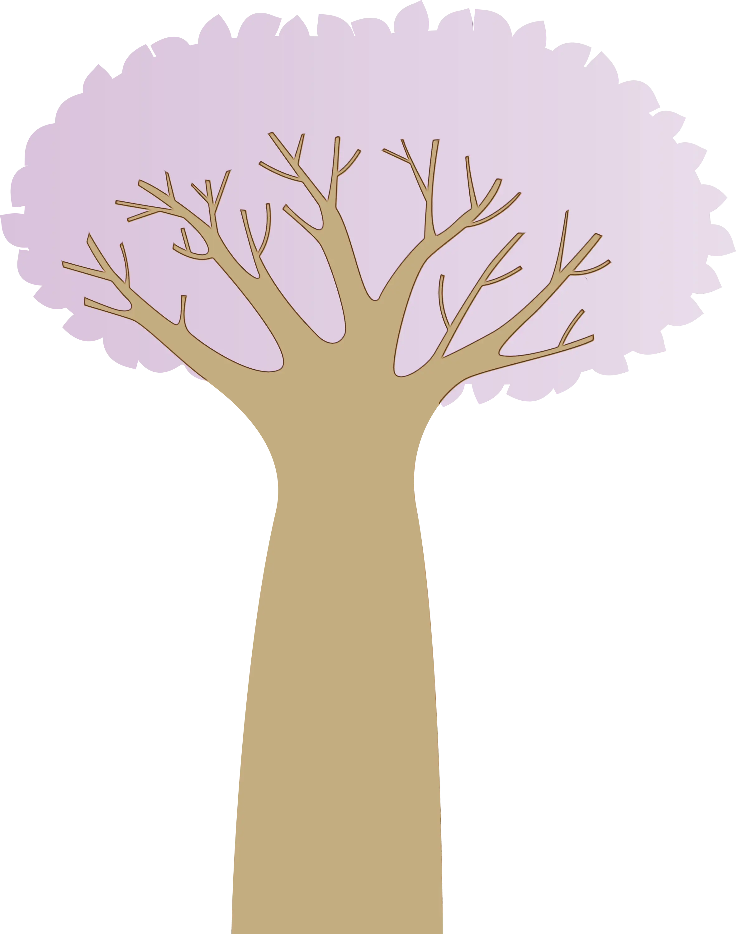 Tree with Purple Foliage Illustration