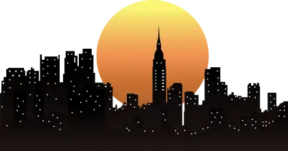 City Skyline at Sunset