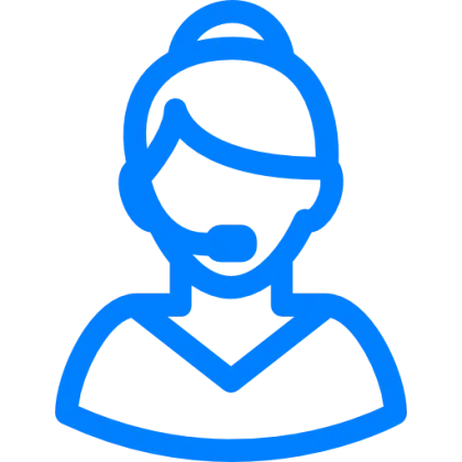 Blue Customer Service Icon for Assistance