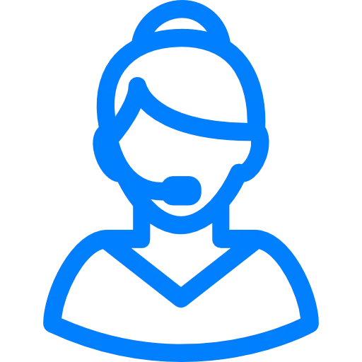 Blue Customer Service Icon for Assistance