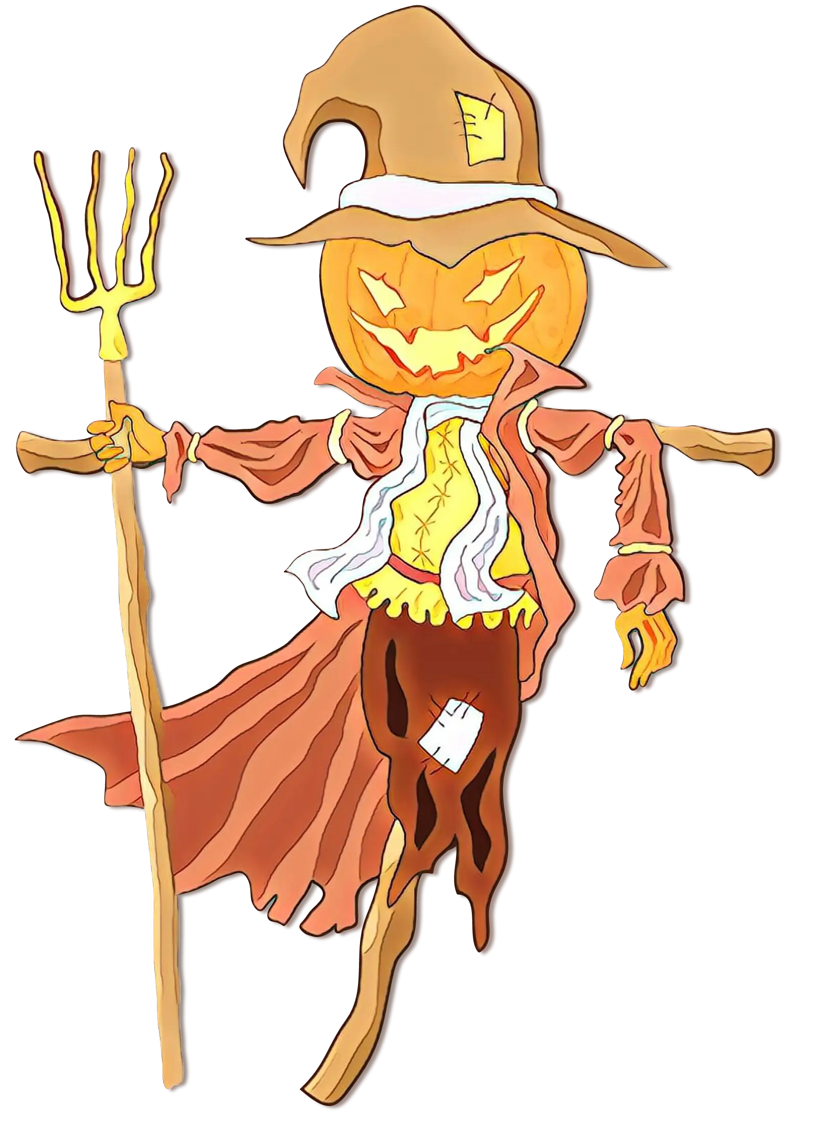 Halloween Pumpkin Scarecrow Illustration