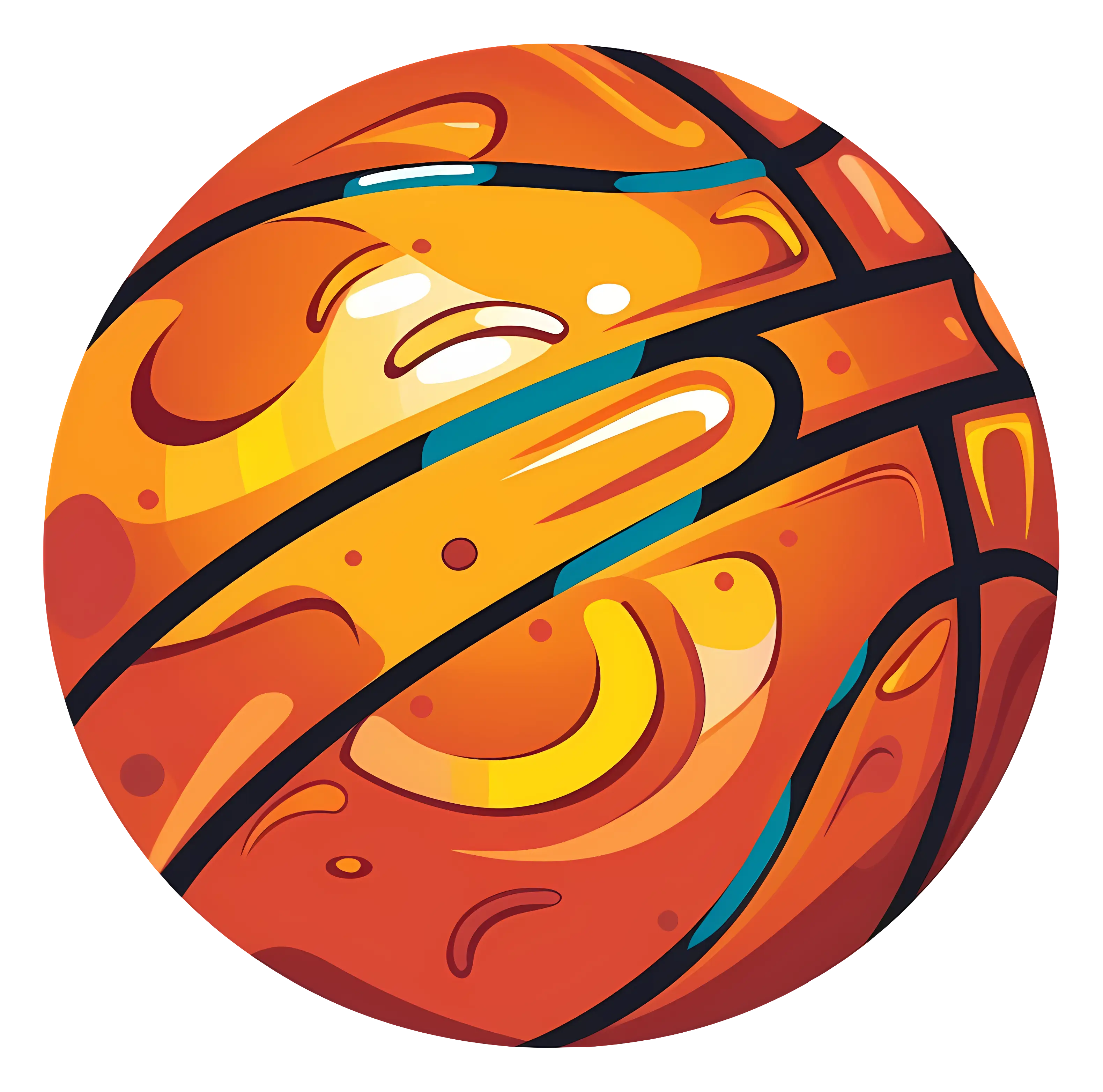 Colorful Basketball Illustration