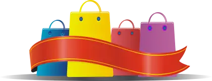 Colorful Shopping Bags with Ribbon