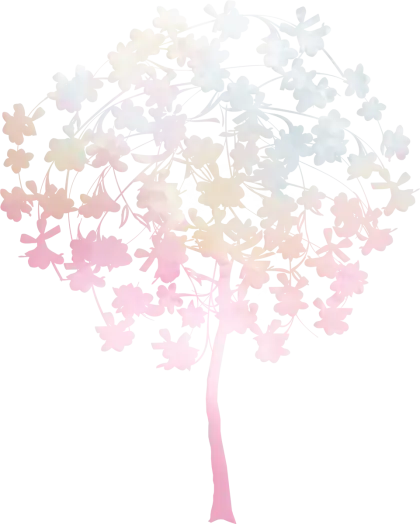 Watercolor Tree Illustration with Soft Pastel Colors