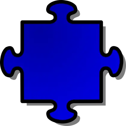 Blue Jigsaw Puzzle Piece Graphic