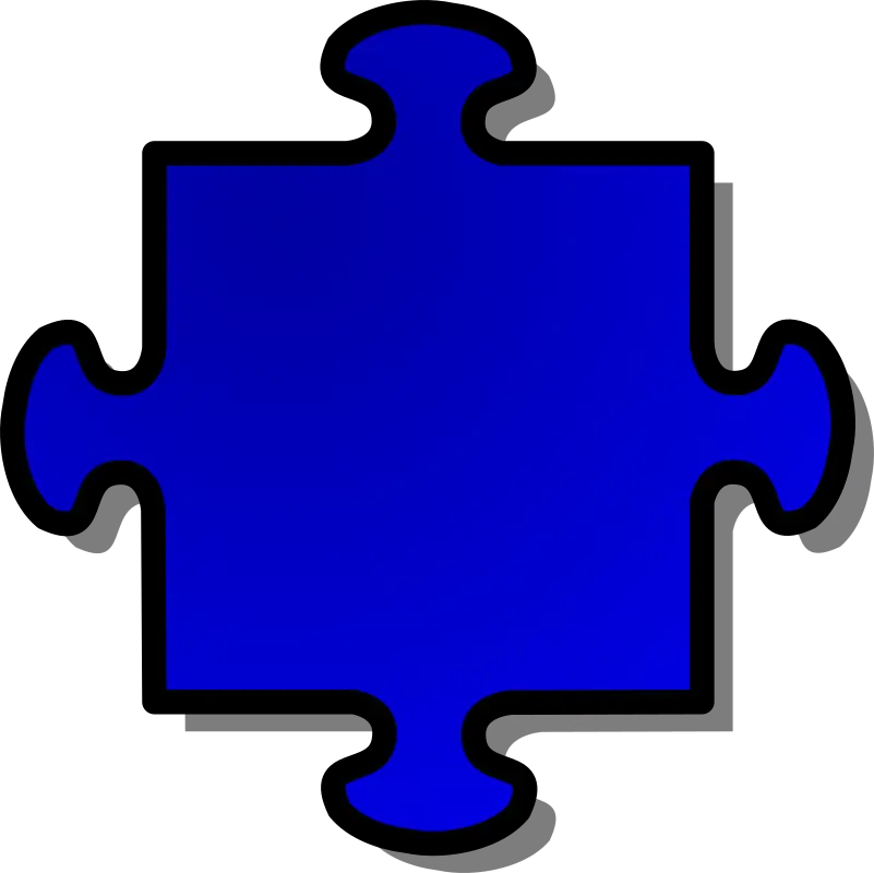 Blue Jigsaw Puzzle Piece Graphic