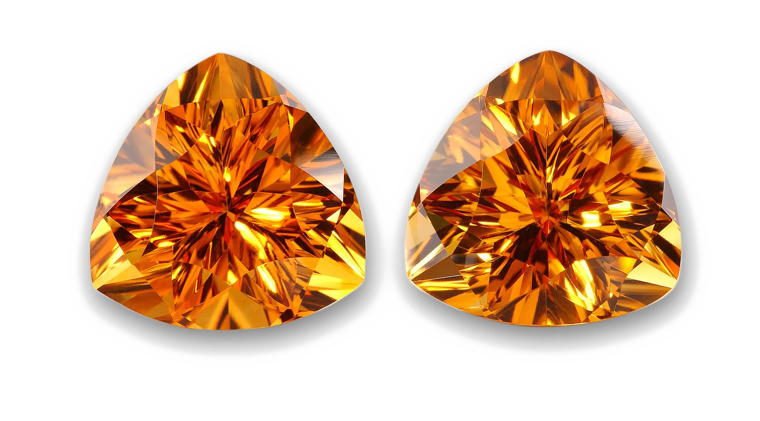 Orange Triangular Gemstones