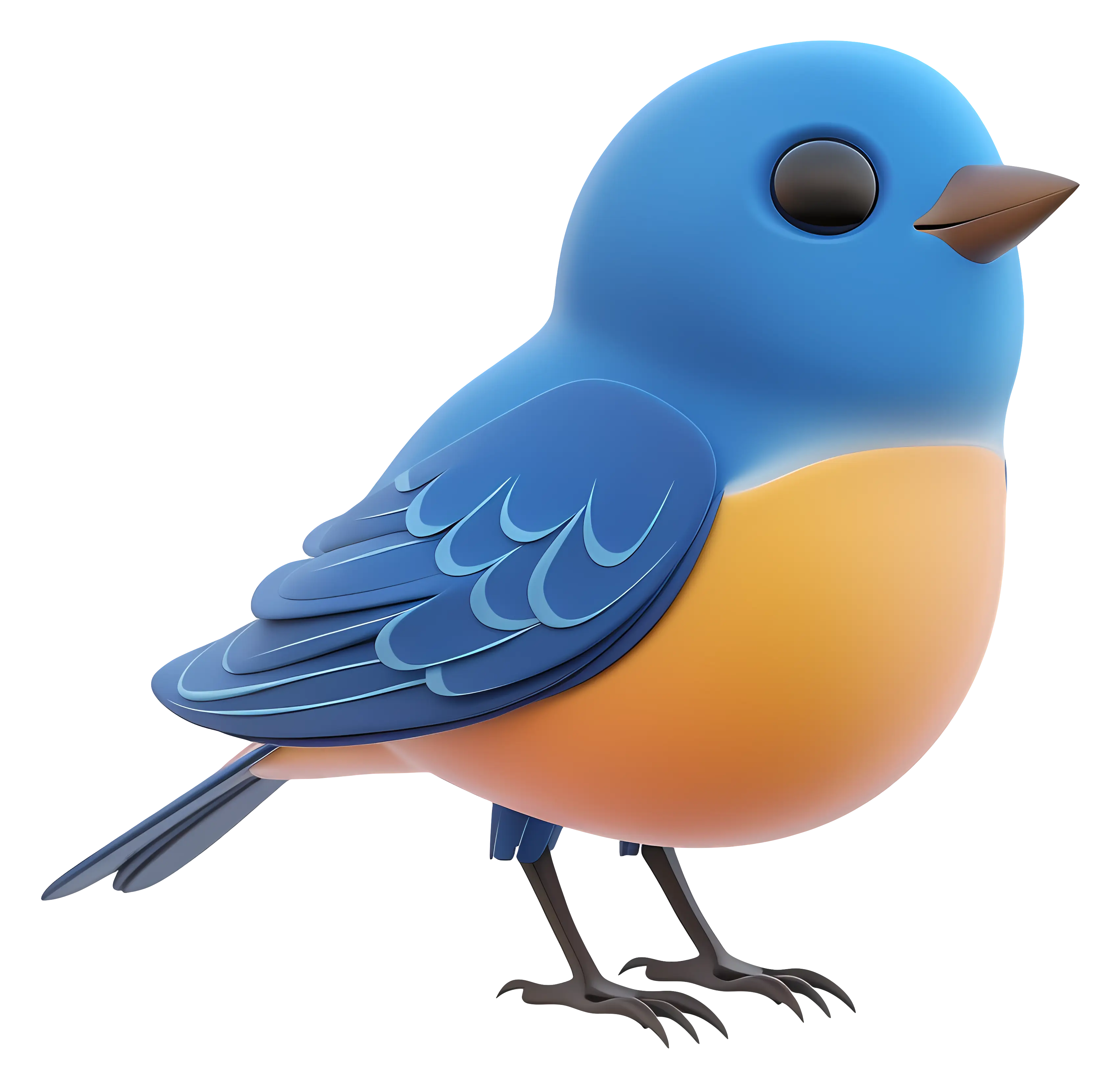 Blue Cartoon Bird Illustration