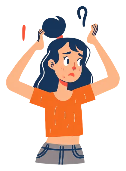 Confused Girl Cartoon