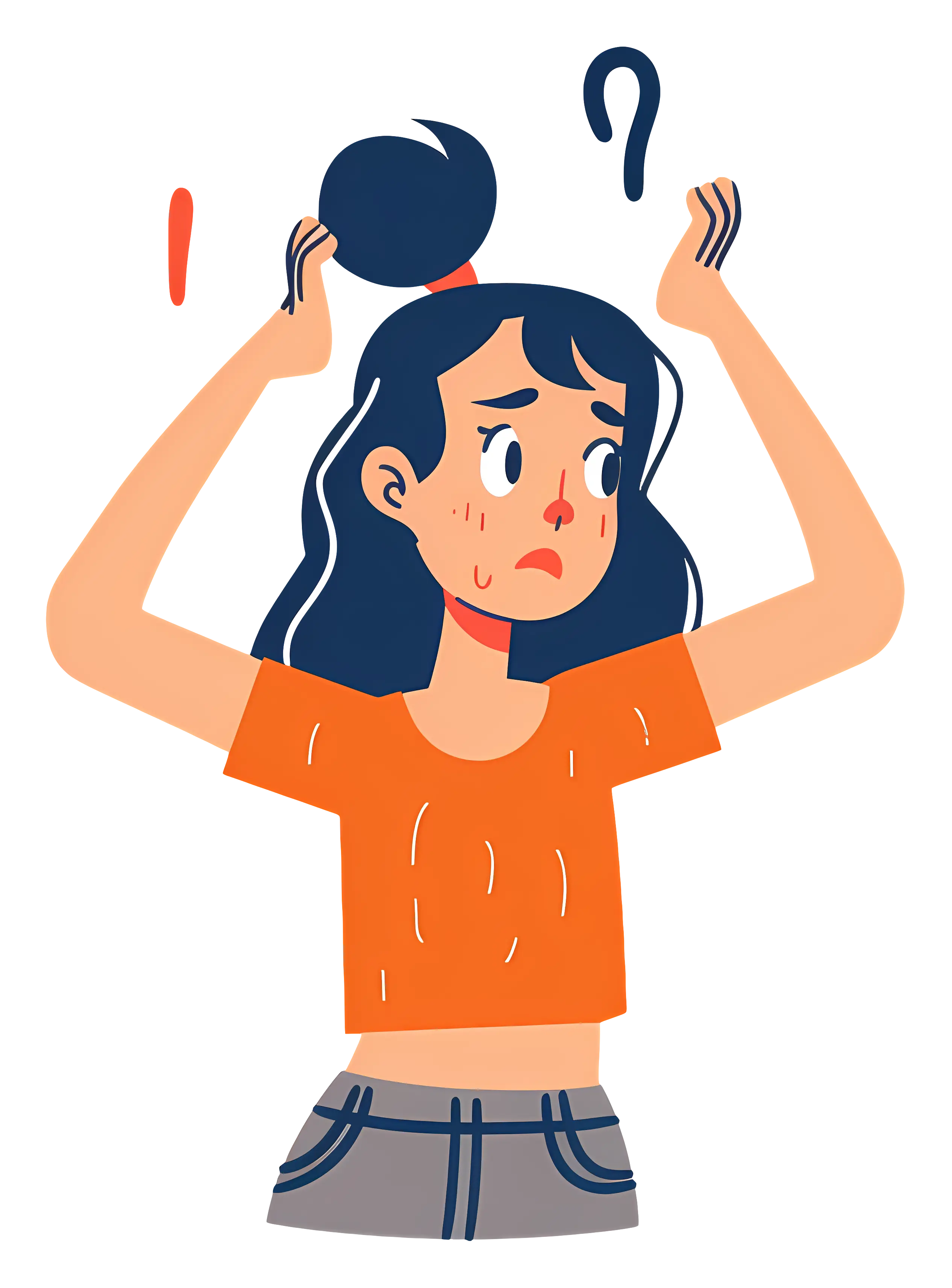 Confused Girl Cartoon