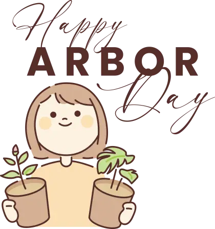Girl Holding Plants for Arbor Day Celebration