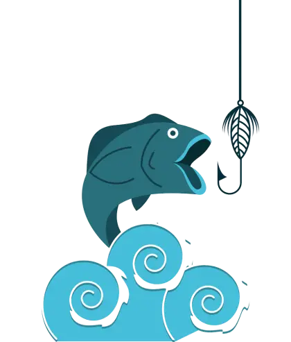 Fishing Hook and Fish Illustration