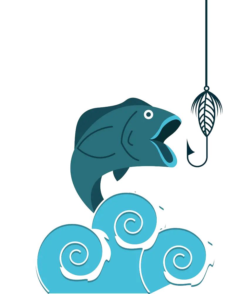 Fishing Hook and Fish Illustration