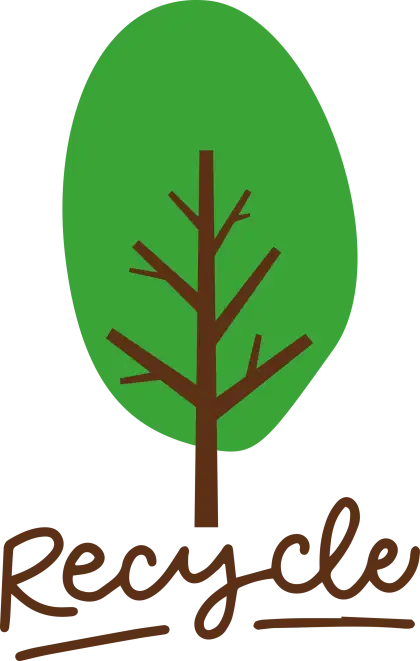 Recycling Tree with Ovoid Shape Logo