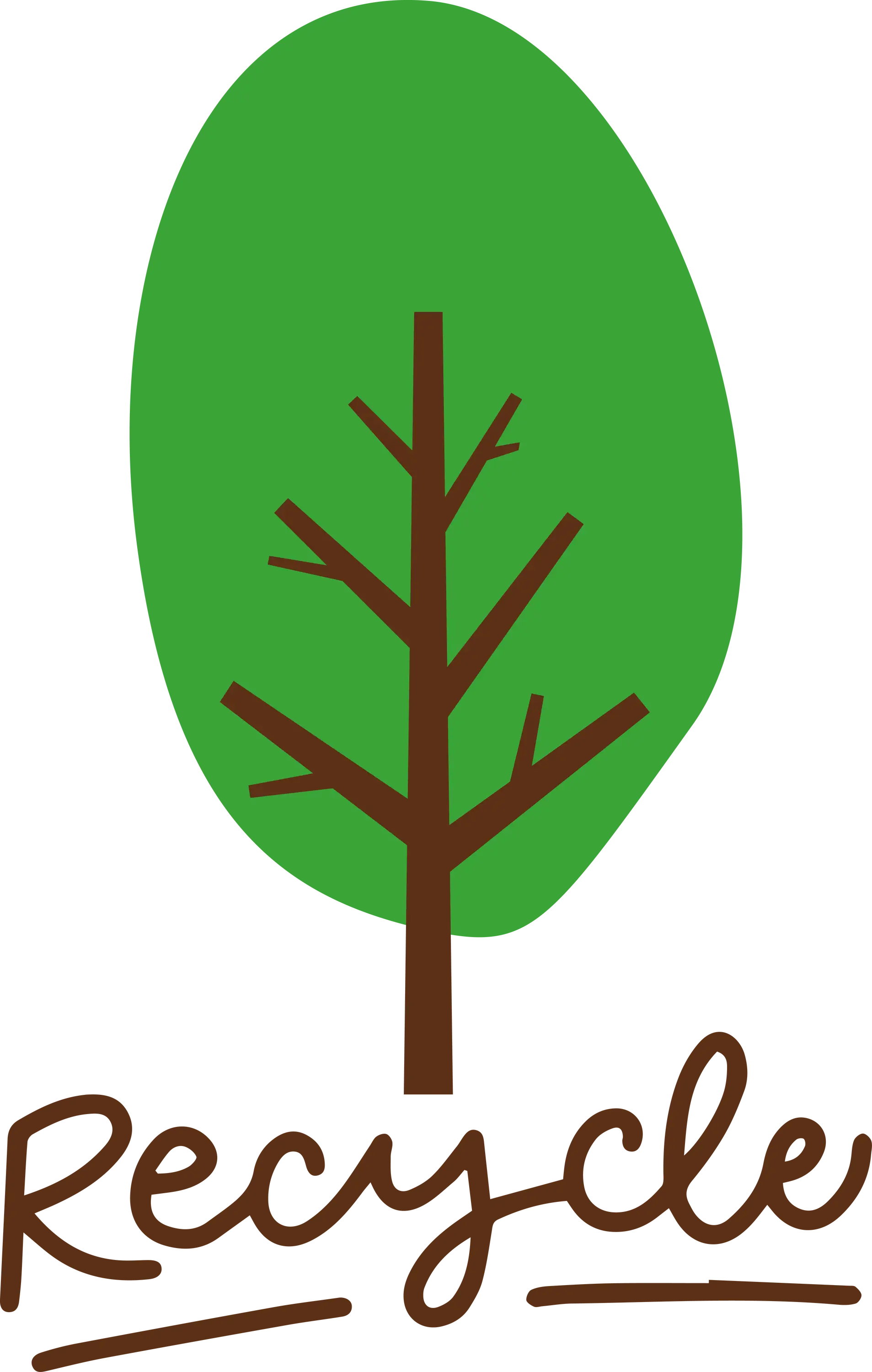Recycling Tree with Ovoid Shape Logo