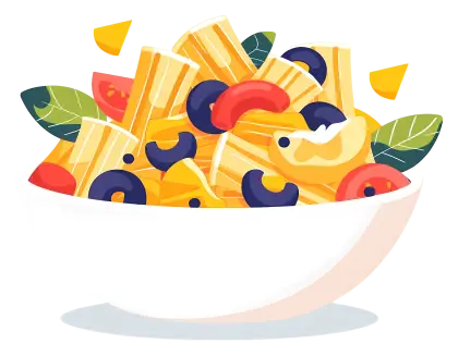 Colorful Pasta Salad in a Bowl