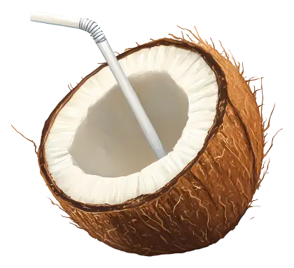 Coconut with Straw