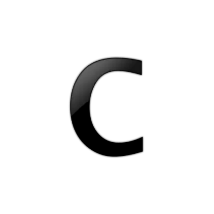Black Uppercase Letter C Symbol