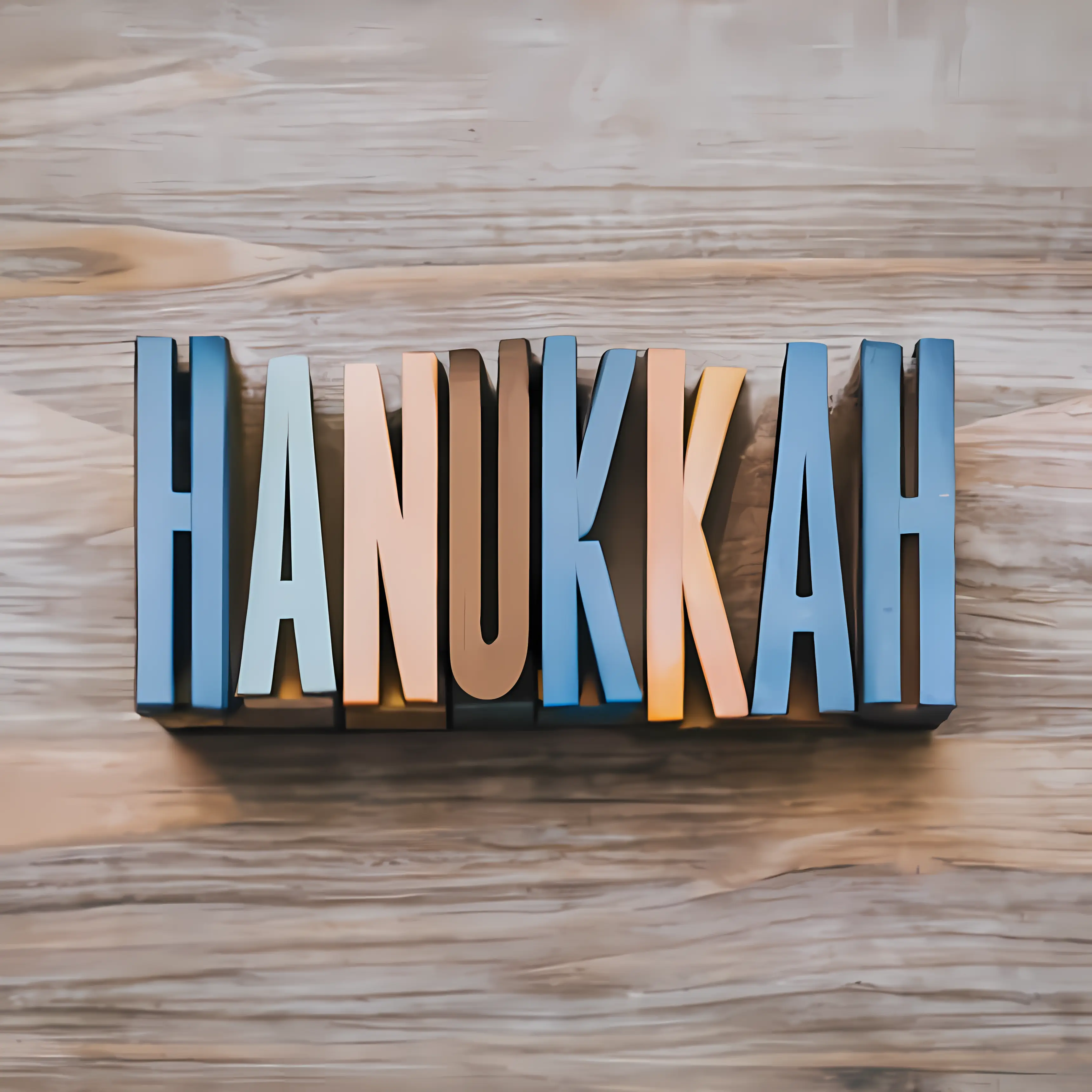 Hanukkah Wooden Letters Decoration