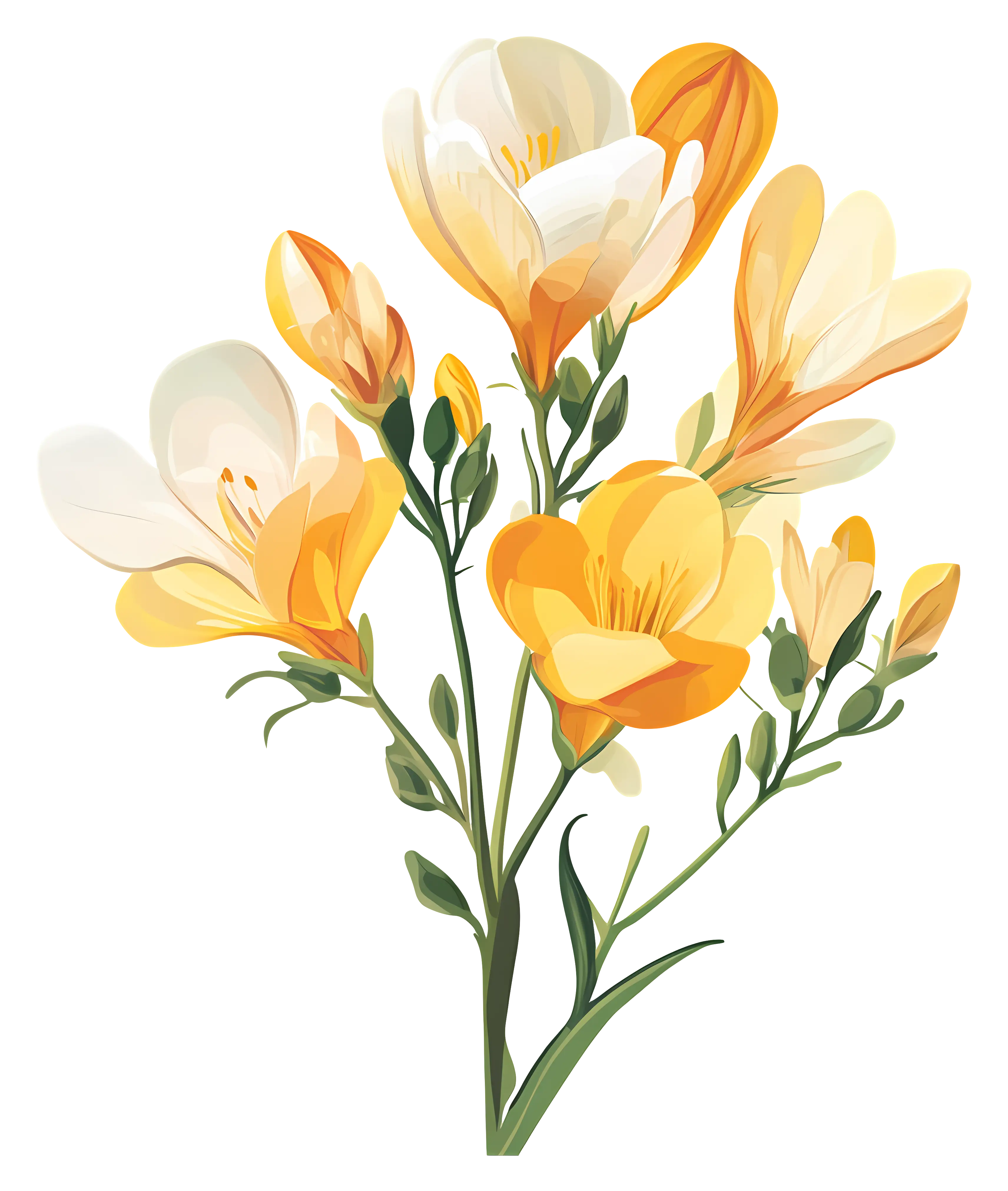 Yellow Flower Bouquet Illustration