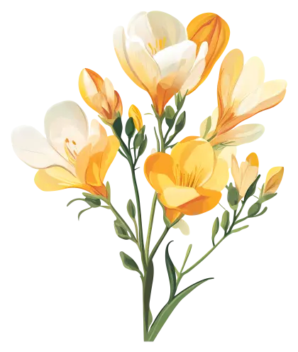 Yellow Flower Bouquet Illustration