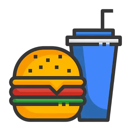 Colorful Burger and Drink Illustration