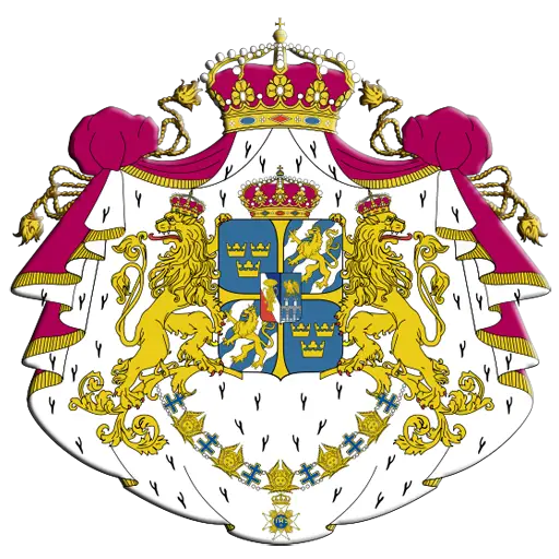 Swedish Coat of Arms with Royal Crown