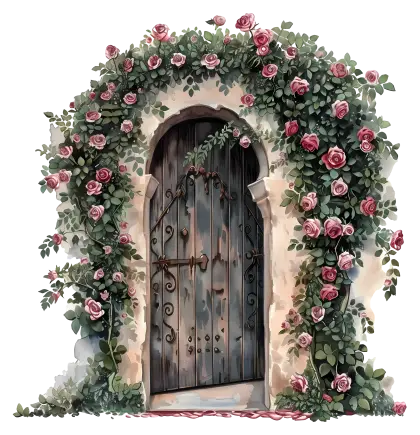Garden Door with Roses