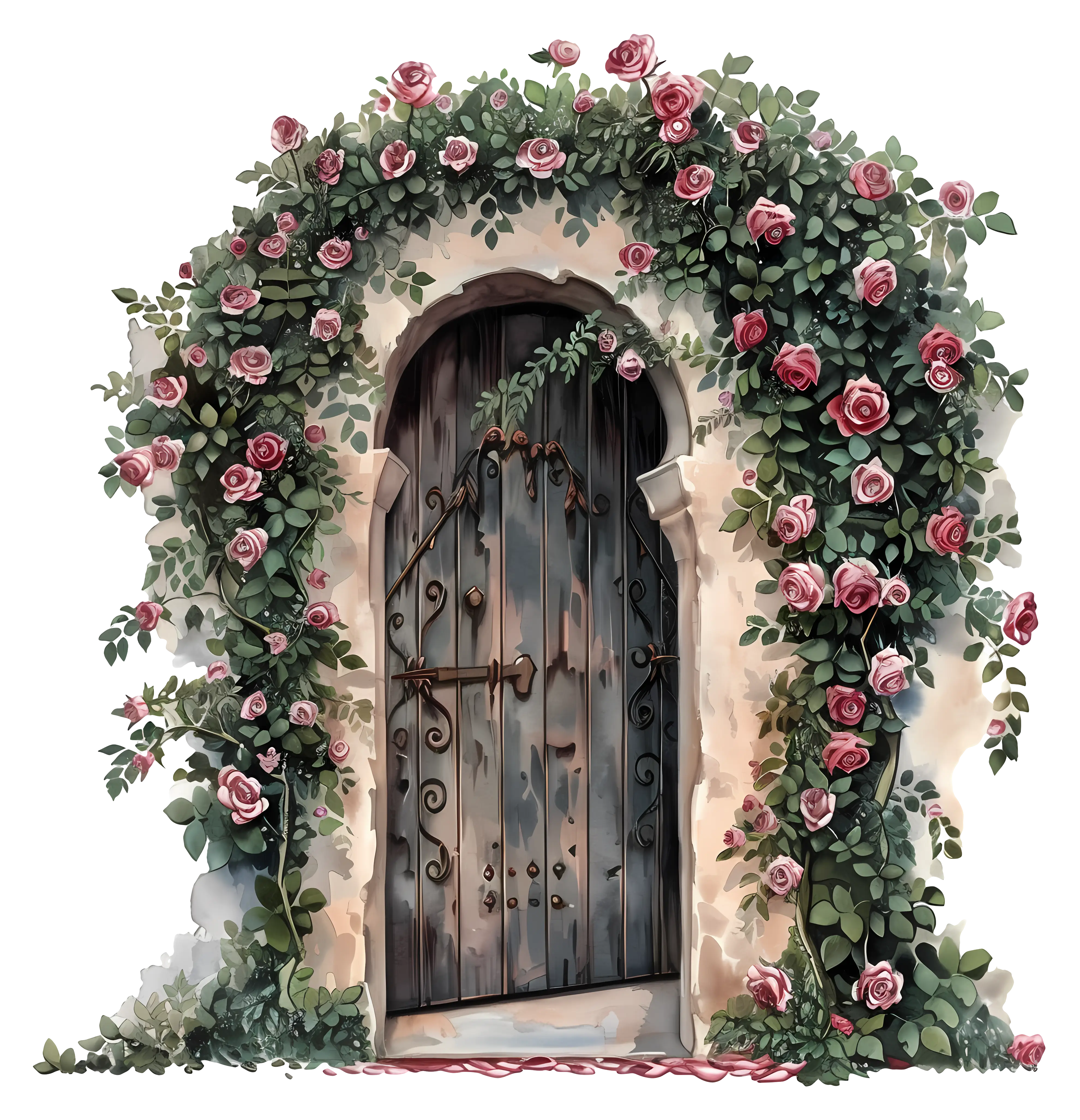 Garden Door with Roses