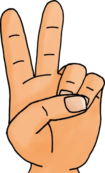 Hand Making Peace Sign Gesture