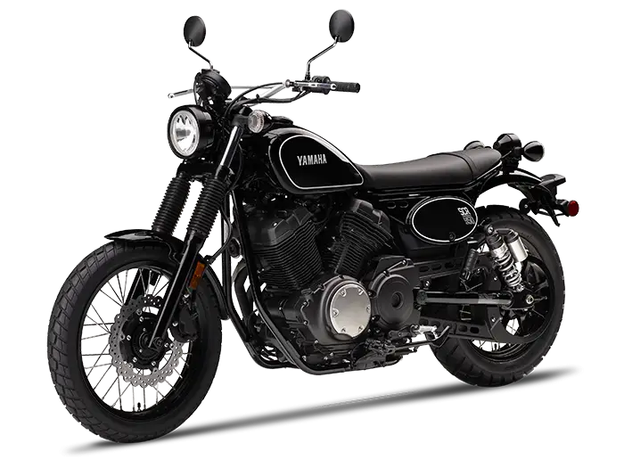 Black Retro Motorcycle with Vintage Style
