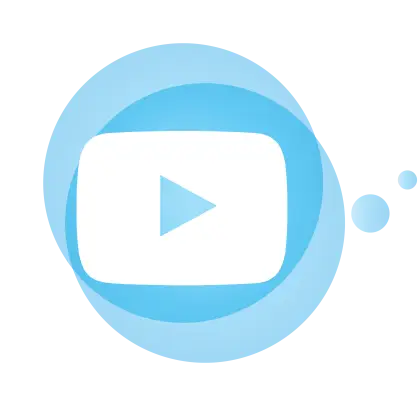 Blue Themed YouTube Play Logo Design