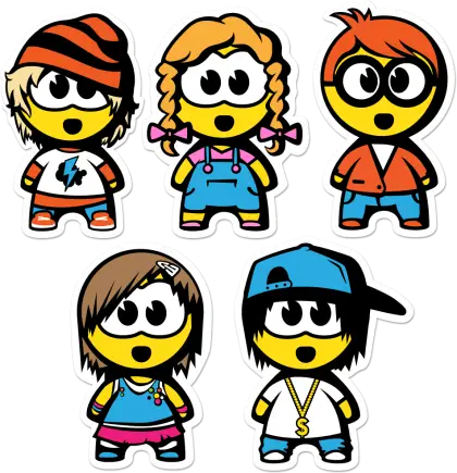 Group of Cute Cartoon Characters
