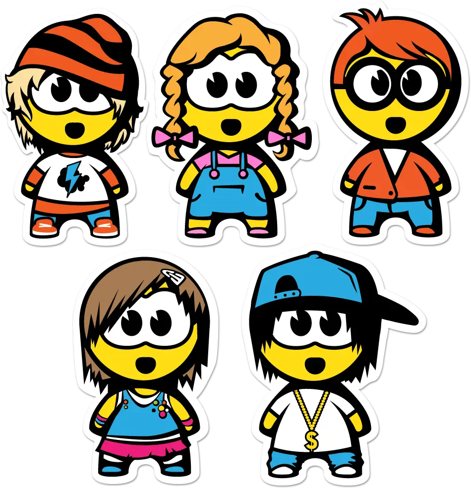 Group of Cute Cartoon Characters