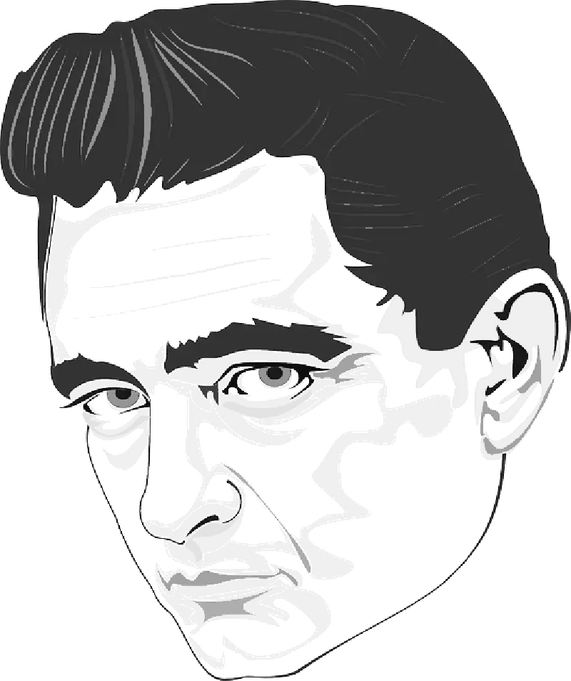 Black and White Face Illustration