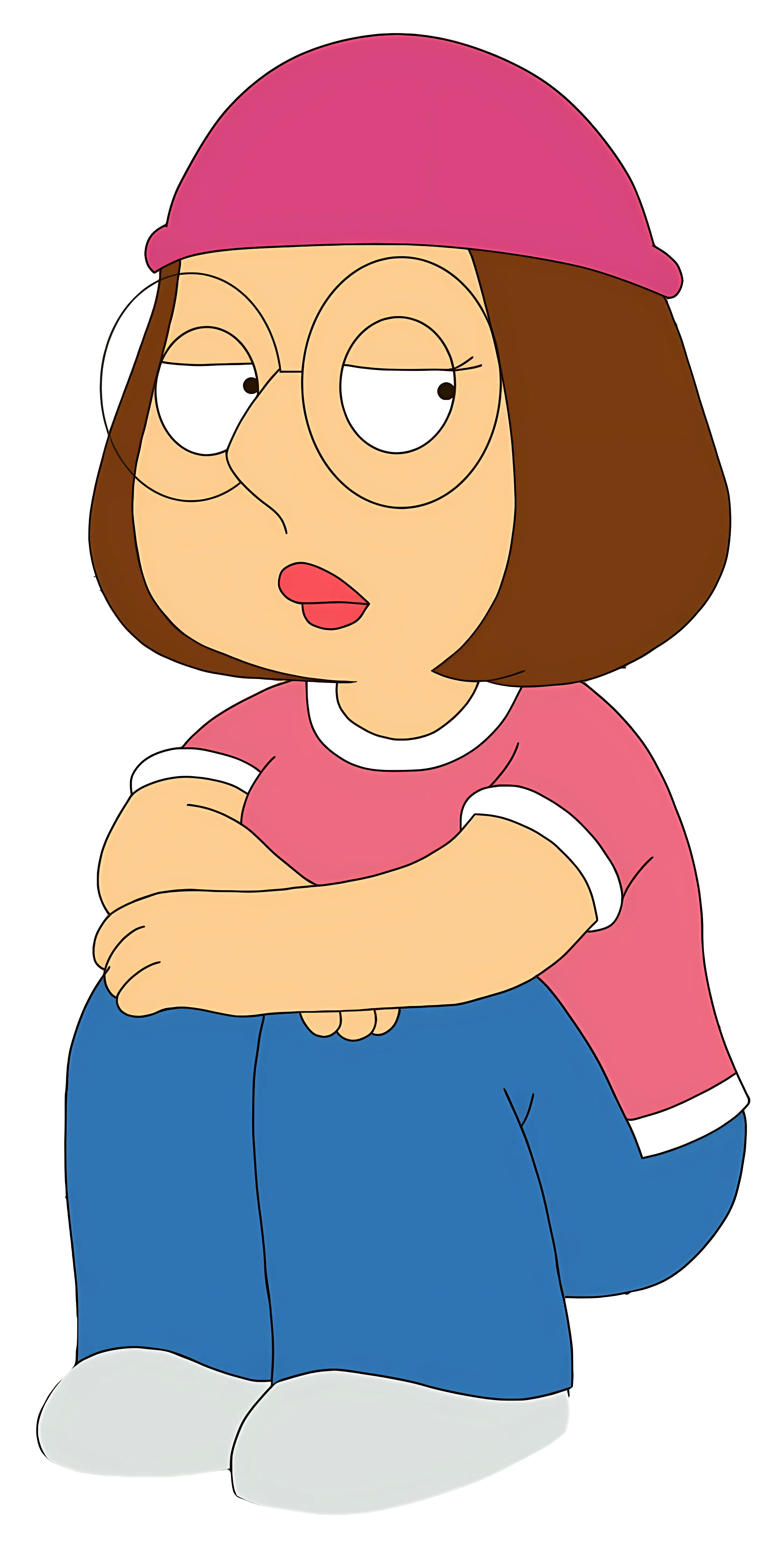 Cartoon Girl Sitting in Animation