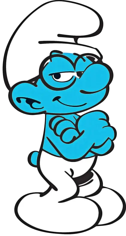 Smurf Cartoon Character in Playful Pose