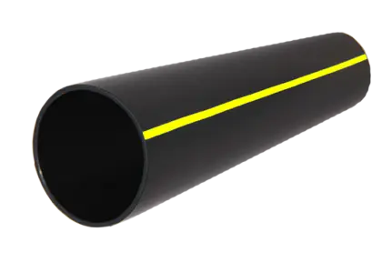 Black Pipe with Yellow Stripe for Utility Uses