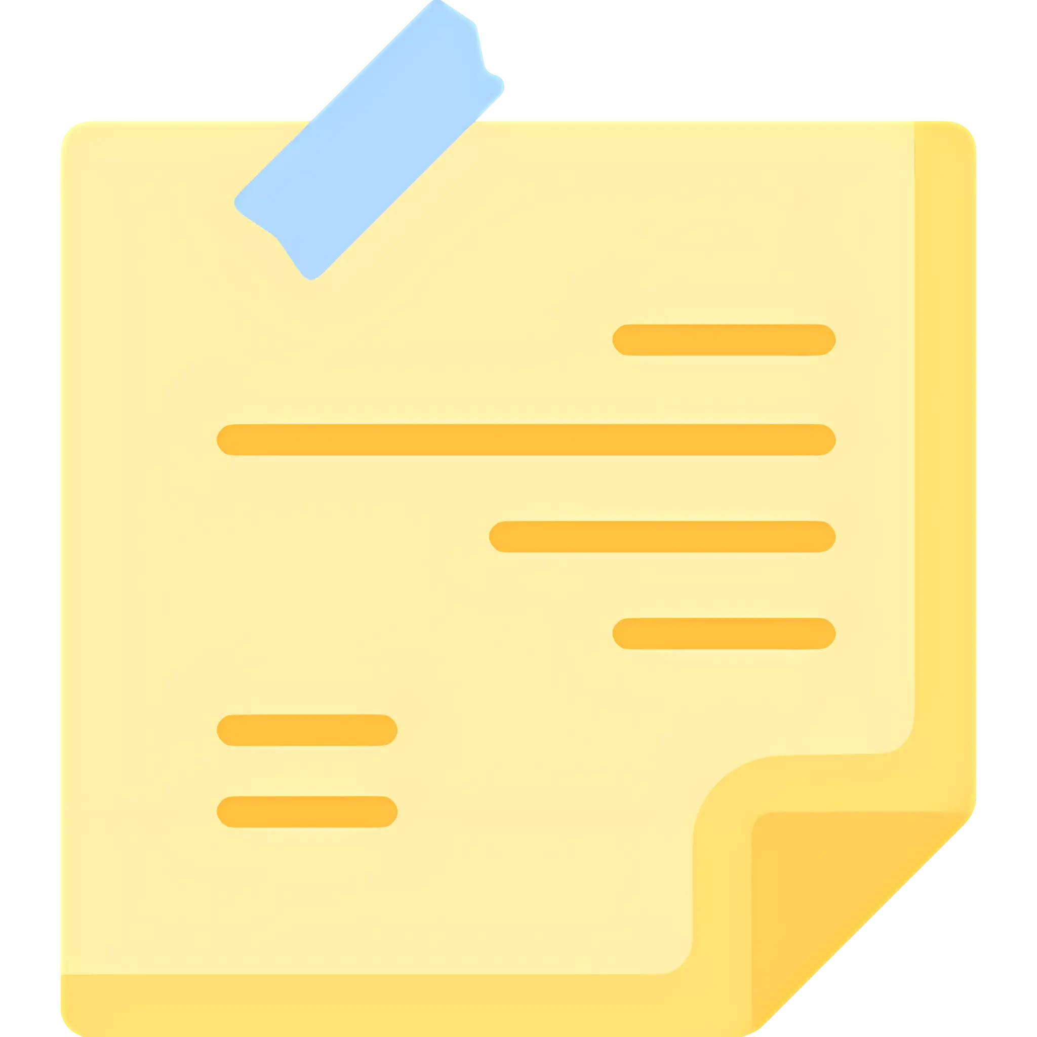 Yellow Sticky Note with Tape