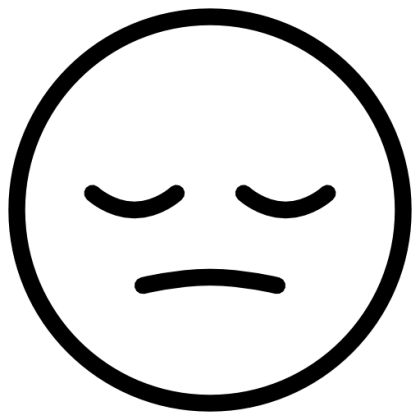 Simple Sad Face Emoji in Black