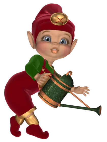 Cute Elf with Watering Can