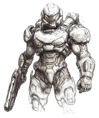 Armored Soldier Sketch