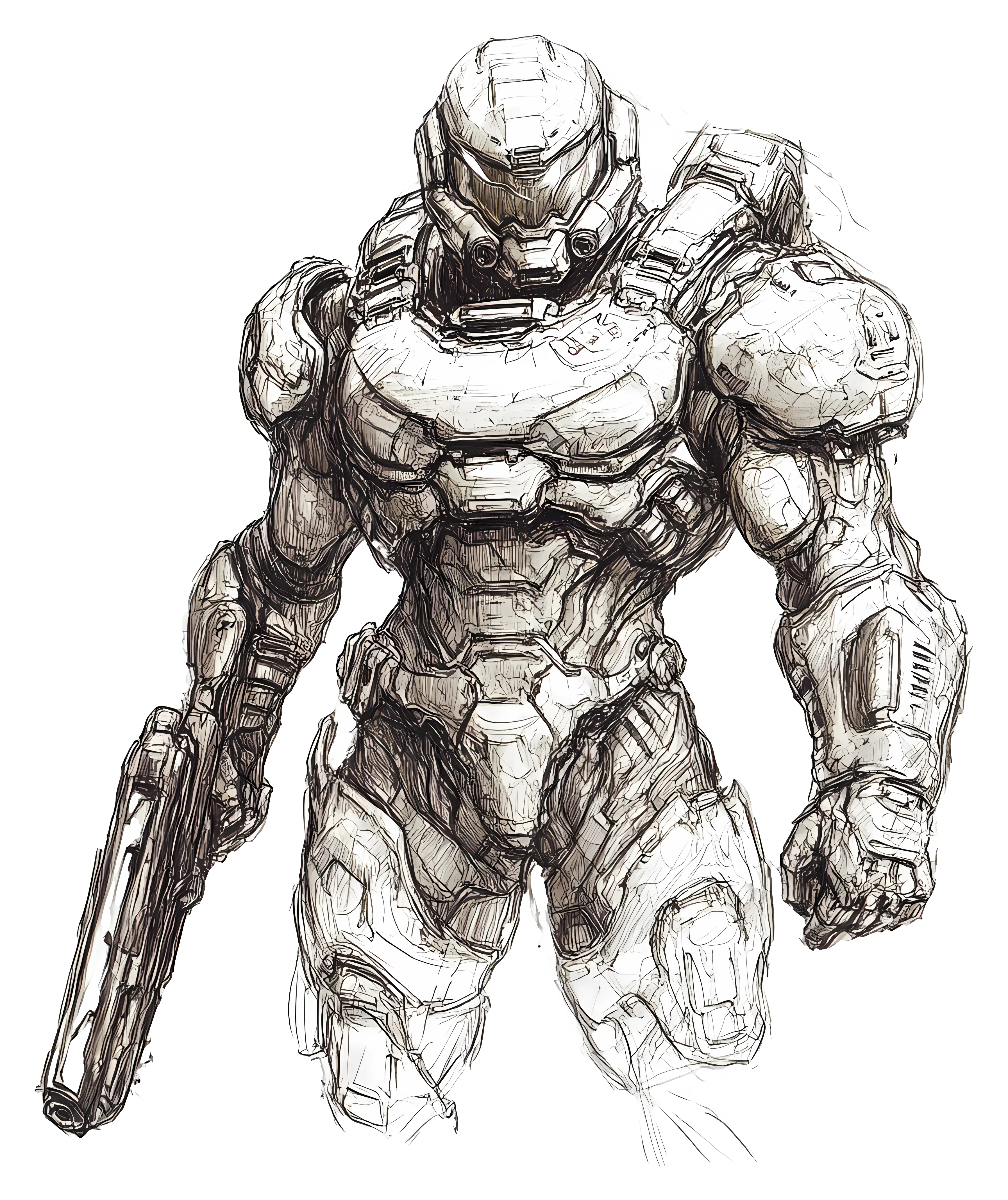Armored Soldier Sketch