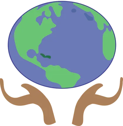 Earth Held in Hands Illustration