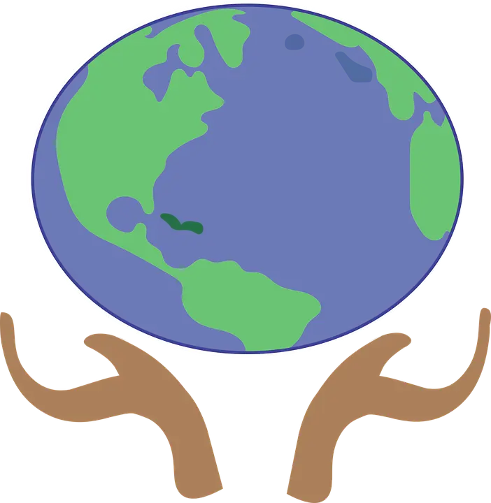 Earth Held in Hands Illustration