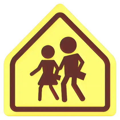 Yellow School Crossing Sign for Safety