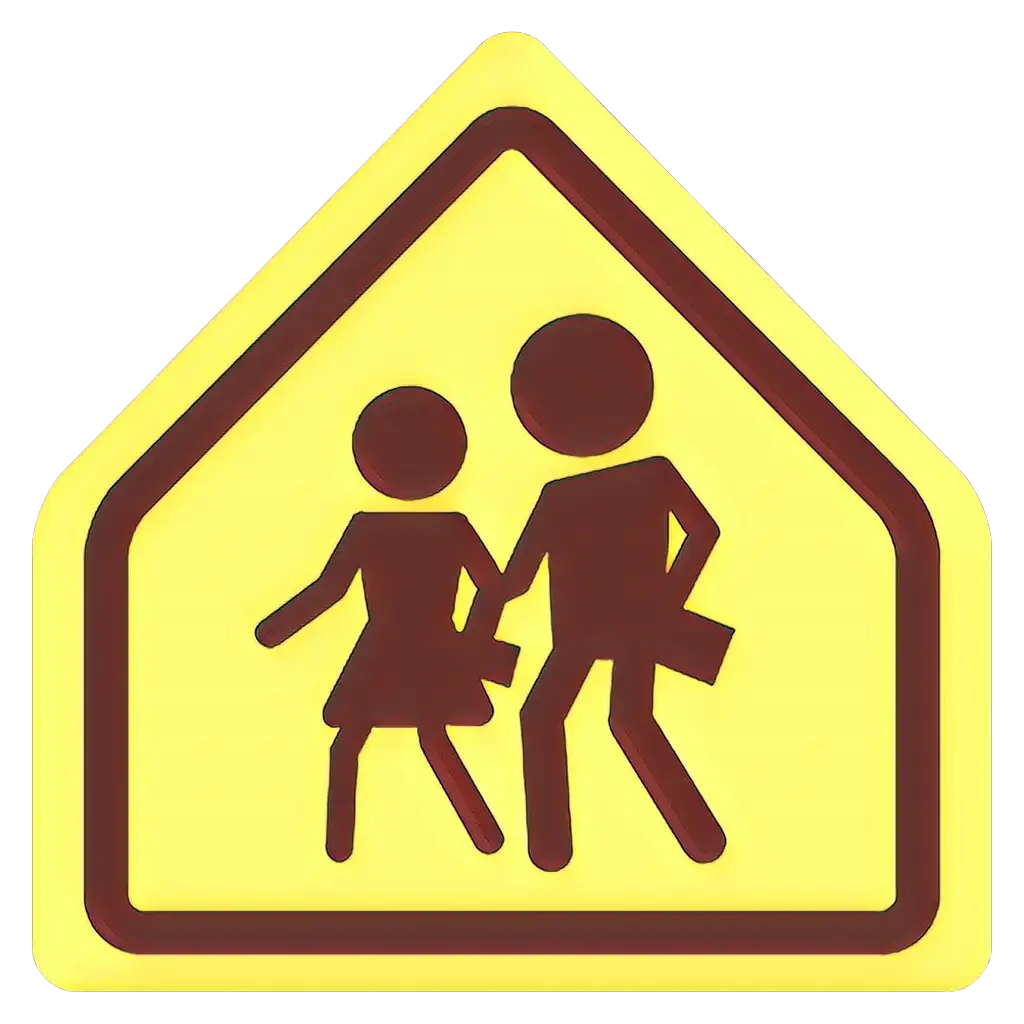 Yellow School Crossing Sign for Safety