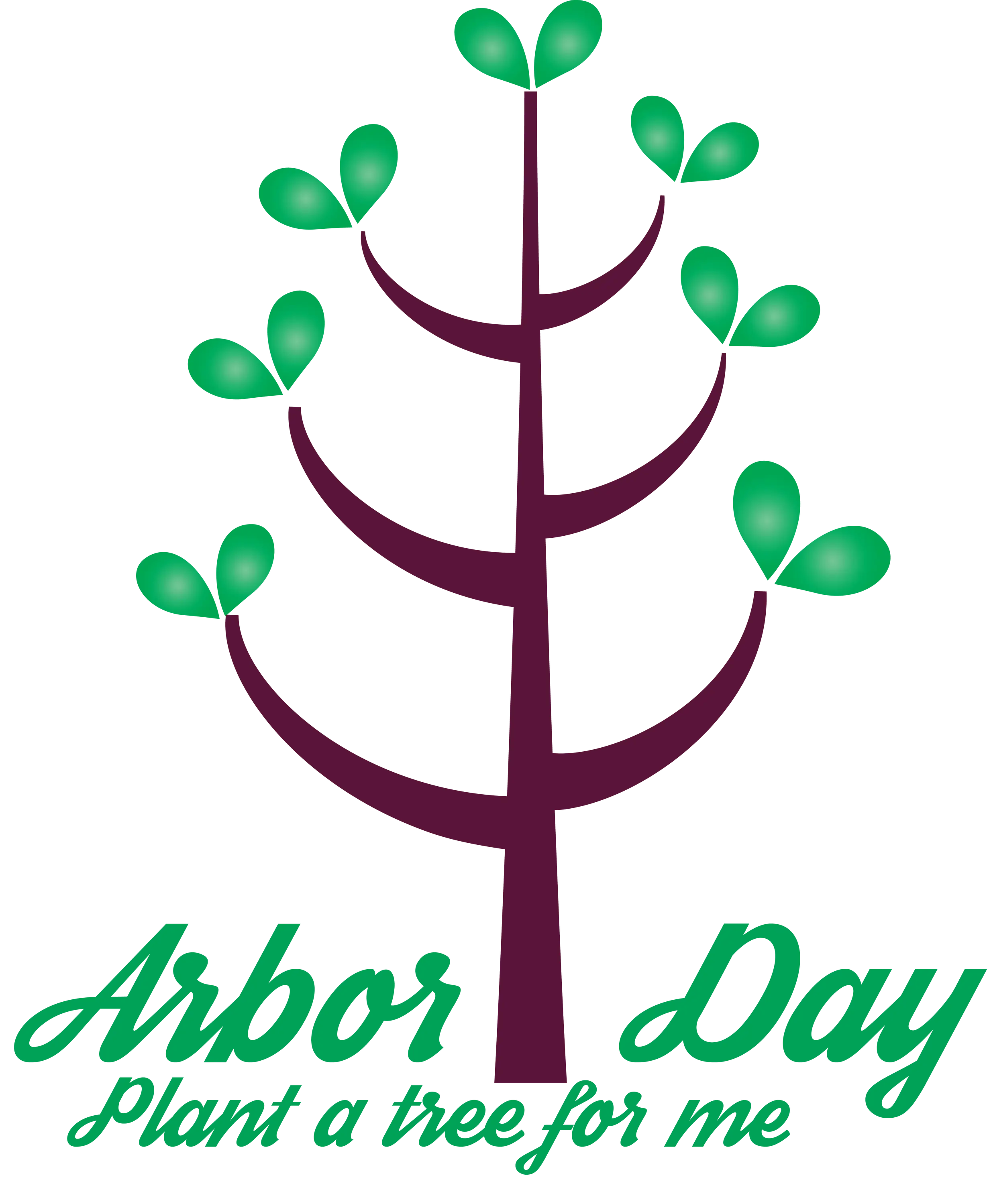 Arbor Day Tree Illustration with Plant for Me Text